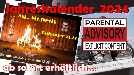 Kreidler Van Veen Moped Garage Kalender 2024 Retro Rockabilly 50er 