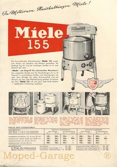Miele Wasch Maschine Typ 155 original Din A4 Werbung Reklame Blatt Waschmaschine 