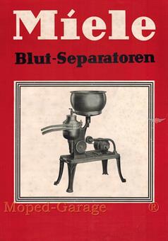 Miele Blut Separator original Din A4 Werbung Reklame Blatt Metzger 50er Jahre 