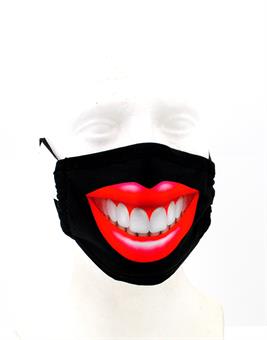 Moped-Garage Smiley Schutz Maske Mundschutz Microfaser waschbar 