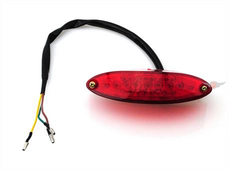 Harley Motorrad LED universal Micro Rücklicht + Tüv Oval Rot 