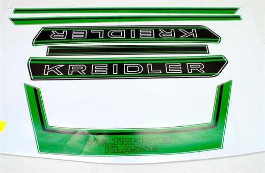 Kreidler Florett RS RMC K54 Weltmeister Tank Sitzbank Heck Aufkleber Satz Grün 