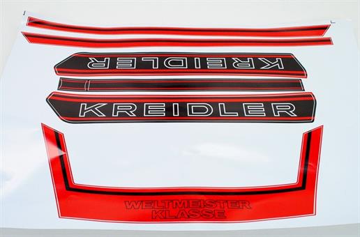 Kreidler Florett RS RMC K54 Weltmeister Tank Sitzbank Heck Aufkleber Satz Rot 