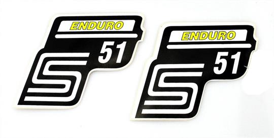 Simson S 51 Enduro Seitendeckel Aufkleber Satz Neon Gelb 