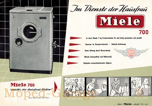 Miele Wasch Maschine 700 original Din A 4 Werbung Reklame Flyer Blatt 
