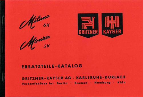 Gritzner Kayser Milano SK Monza SK Ersatzteil Liste Teile Katalog 