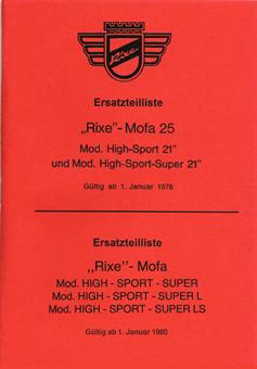 Rixe High Sport Super L LS 21  Mofa 25 Ersatzteil Liste Teile Katalog 