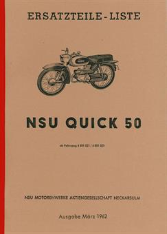 NSU Quick 50 Ersatzteil Liste Teile Katalog 