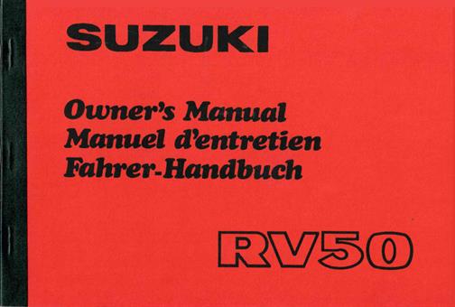 Suzuki RV 50 Fahrer Handbuch Bedienungsanleitung 