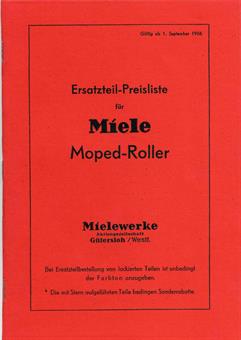 Miele Moped K 50 S  Roller K 51 Ersatzteil Liste Teile Katalog 