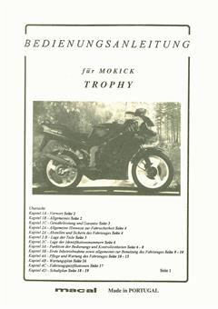 Macal Trophy  Bedienungsanleitung Daten Technik Handbuch 