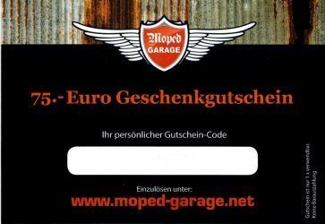 Moped Garage 75.- &euro; Geschenk Gutschein E Mail Versand 