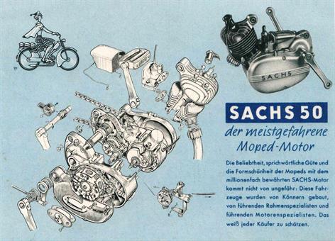 Sachs 50 Motor Postkarte Post Karte Hercules Miele DKW Neu 