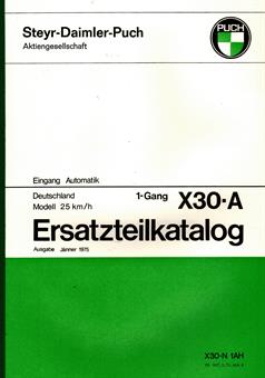 Puch X 30 - A Ersatzteil Katalog Original Neu 