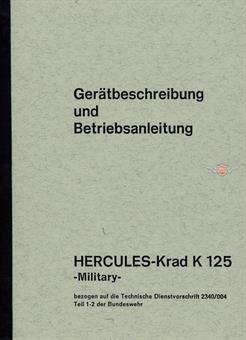Hercules K 125 BW Bundeswehr Krad Gerätebeschreibung Betriebsanleitung 