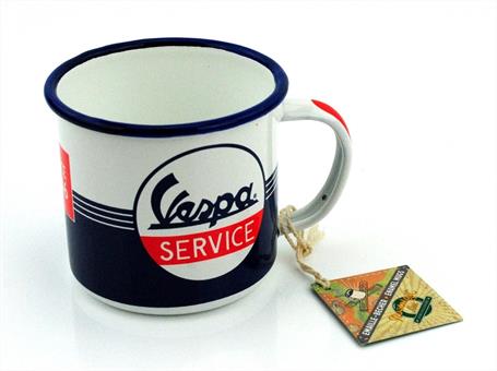 Vespa Service Emaille Kaffee Tasse groß 