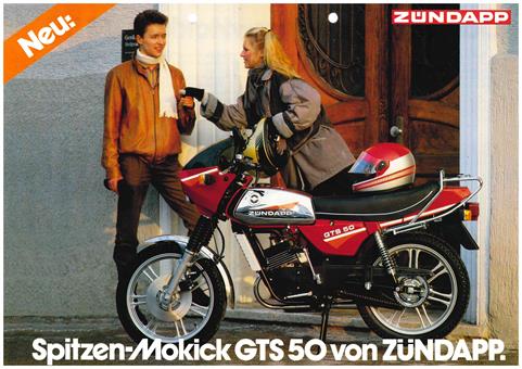 Zündapp "Spitzen-Mokick GTS 50 von Zündapp" original Prospekt A4 