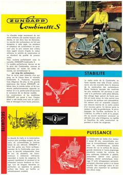 Zündapp "Combinette S" original Flyer/Prospekt A4 Französisch 