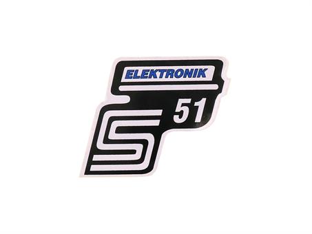 Schriftzug S51 Elektronik Folie / Aufkleber blau für Simson S51 