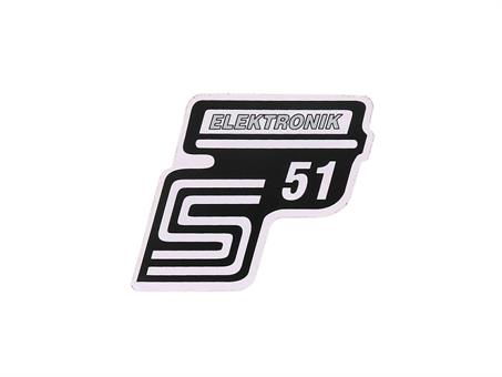 Schriftzug S51 Elektronik Folie / Aufkleber silber für Simson S51 