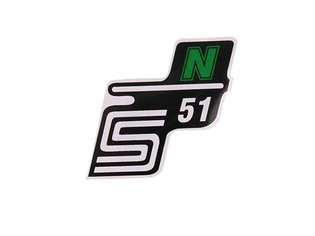 Schriftzug S51 N Folie / Aufkleber grün für Simson S51 
