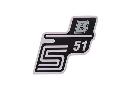 Schriftzug S51 B Folie / Aufkleber silber für Simson S51 