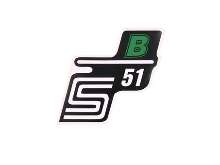 Schriftzug S51 B Folie / Aufkleber grün für Simson S51 