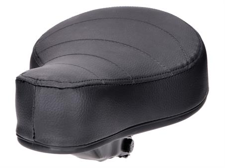 Sattel / Sitz flach schwarz abgesteppt gefedert mit Puch-Schriftzug für Puch Mof 